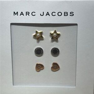 Marc Jacobs  Star, Circle, & Heart Post Earrings Set - Gold, Silver, Rose Gold